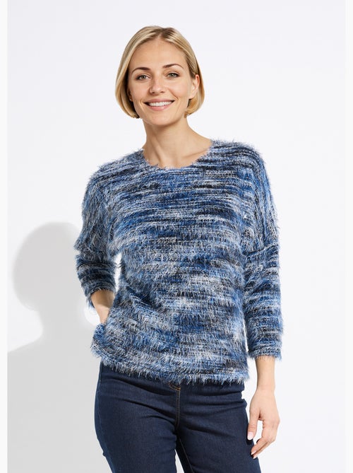 Pull maille poilue manches chauve-souris - Afibel - Kiabi