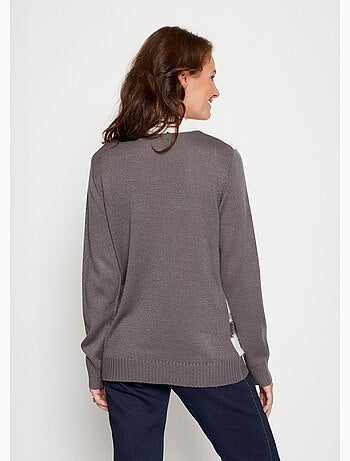 Pull maille poilue manches longues - Afibel