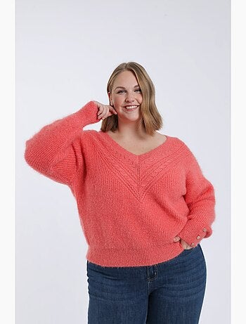 Pull maille poilue uni