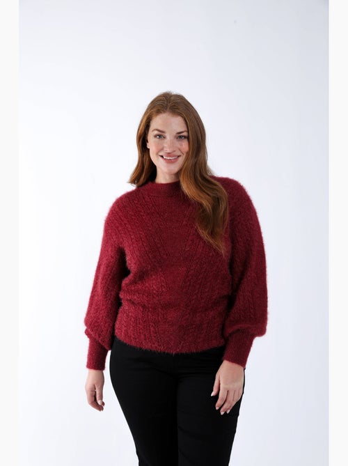 Pull maille poilue uni PAPRIKA - Kiabi