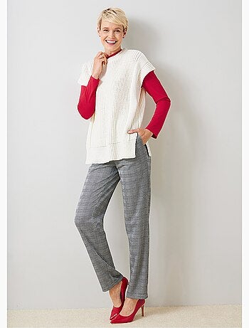 Pull maille point de riz sans manches