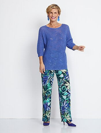 Pull maille reliefée ajourée volume boîte - Afibel