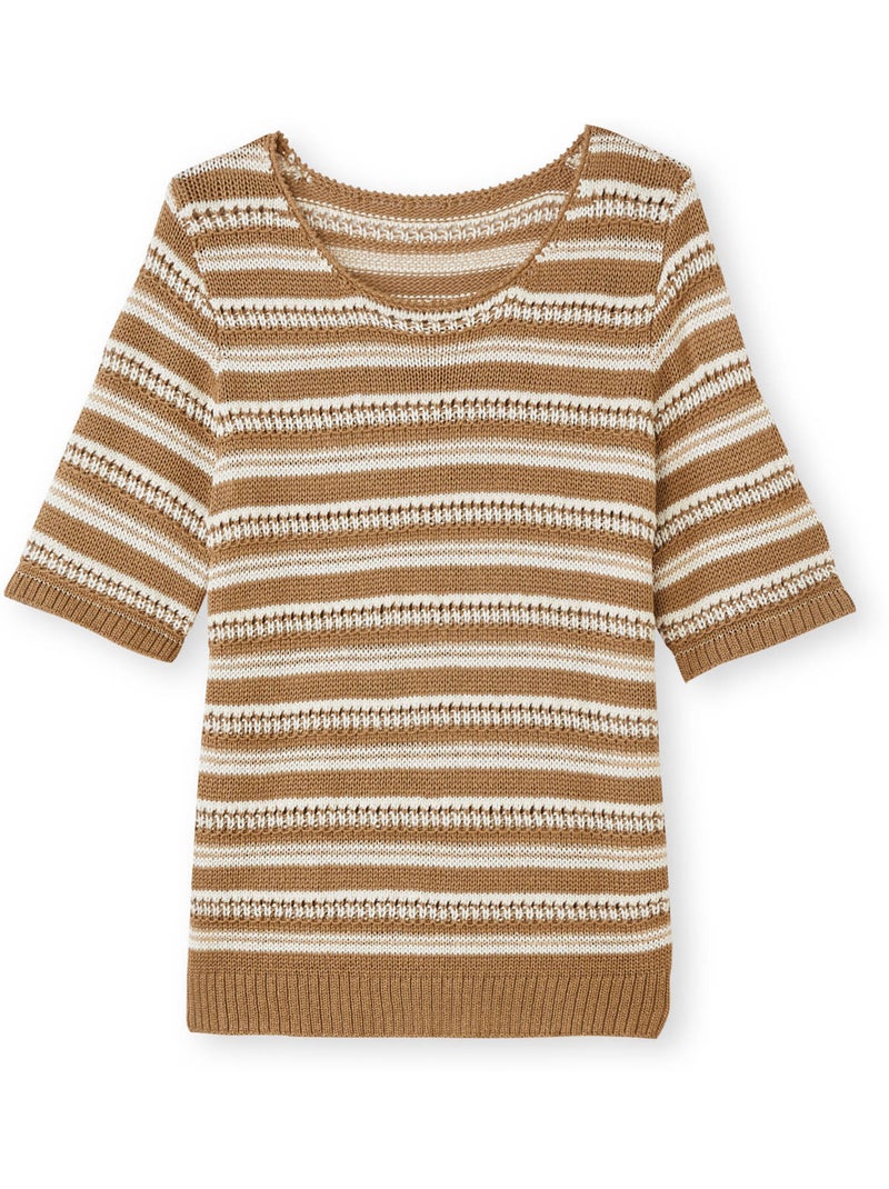 Pull maille ruban brillante - DAXON Ecru - Kiabi