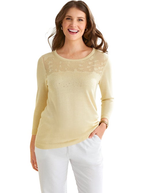 Pull maille scintillante finition strassée - AFIBEL - Kiabi