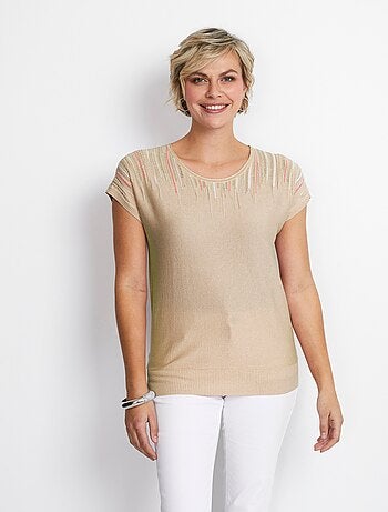 Pull maille scintillante manches kimono - Afibel