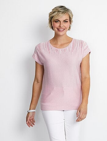 Pull maille scintillante manches kimono