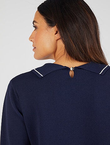 Pull maille serrée col polo - Damart