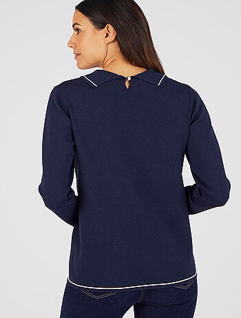 Pull maille serrée col polo - Damart