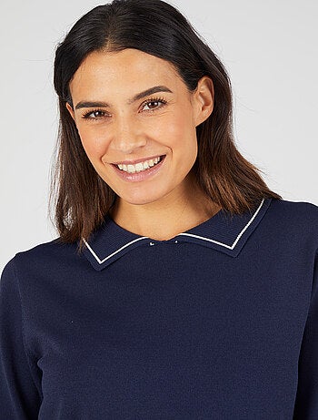 Pull maille serrée col polo - Damart