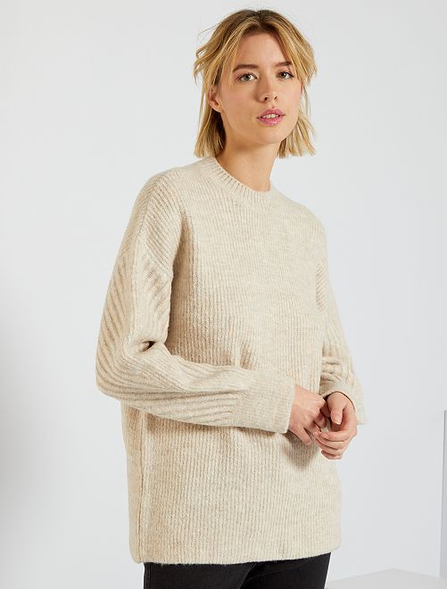 Pull maille tricot                                                                 beige 
