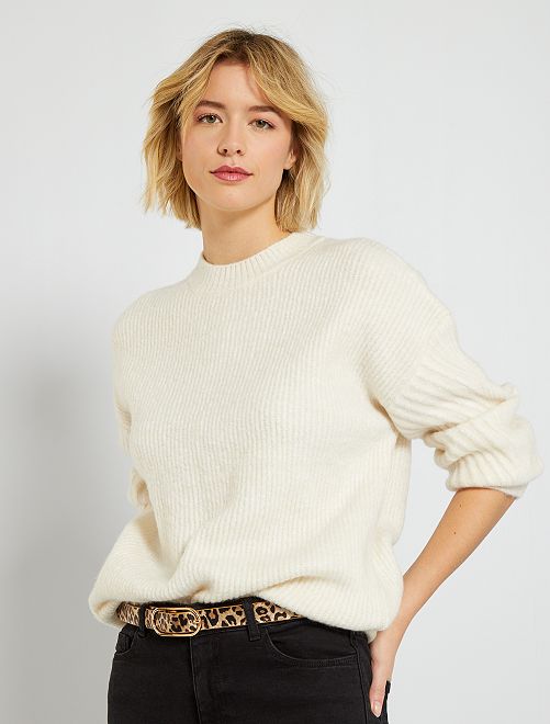 Pull maille tricot                                                                 blanc 
