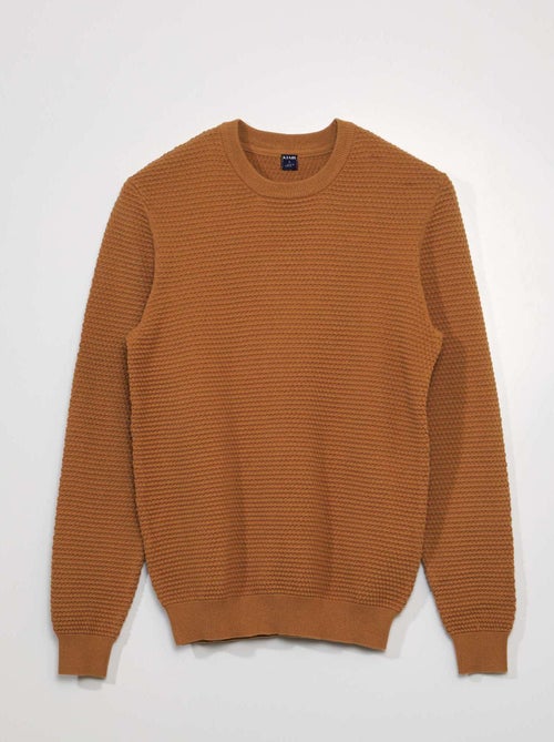Pull maille tricot point de riz - Kiabi