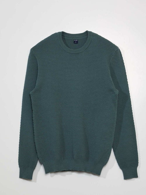 Pull maille tricot point de riz - Kiabi