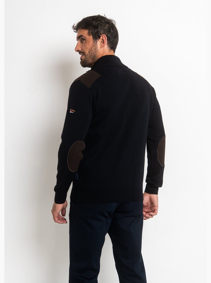 Pull maille zippé avec col montant - AFIBEL Bleu marine - Kiabi