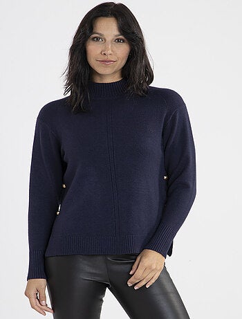 Pull Malo Navy | Gerard Pasquier Avec Col Cheminée | Gerard Pasquier
