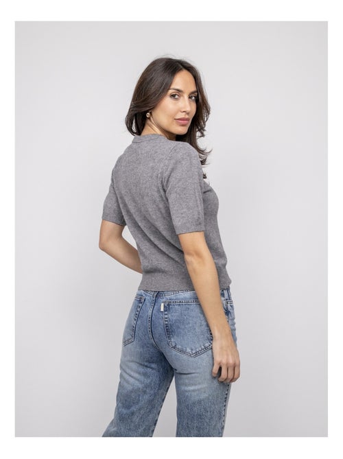 Pull manche courte strass au col KACOOPER - Kiabi