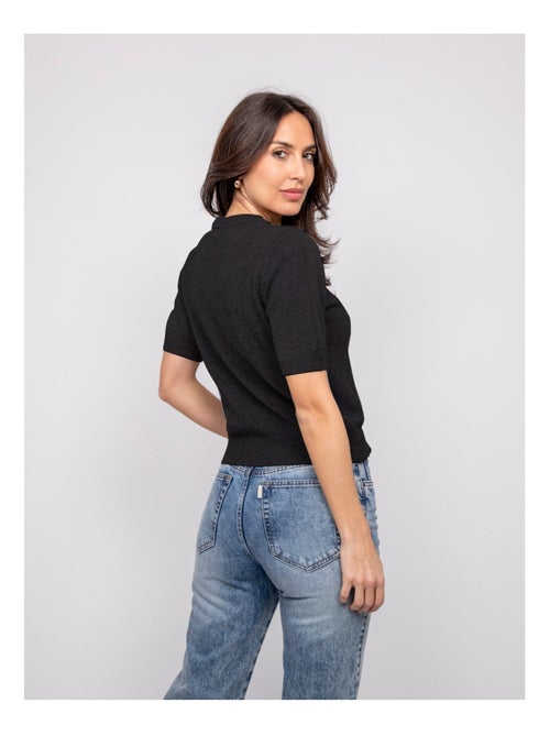 Pull manche courte strass au col KACOOPER - Kiabi