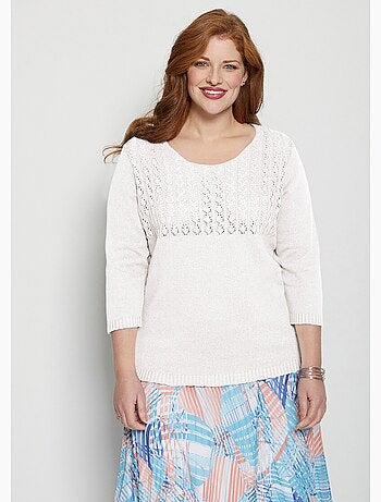 Pull manches 3/4 ajouré - Afibel