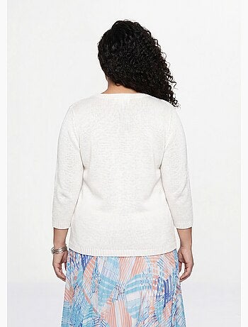Pull manches 3/4 ajouré - Afibel