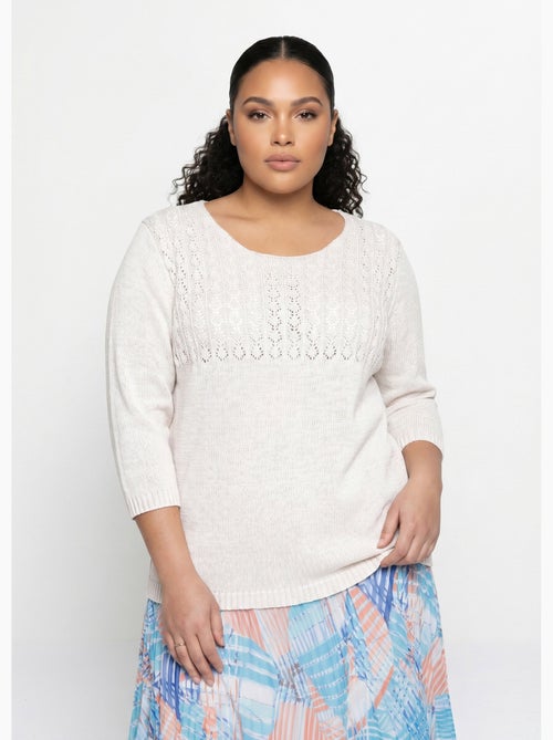 Pull manches 3/4 ajouré - Afibel - Kiabi
