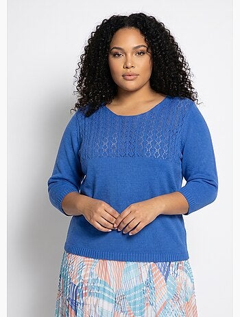 Pull manches 3/4 ajouré - Afibel