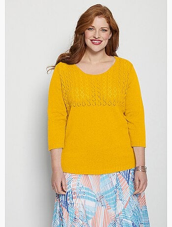 Pull manches 3/4 ajouré - Afibel
