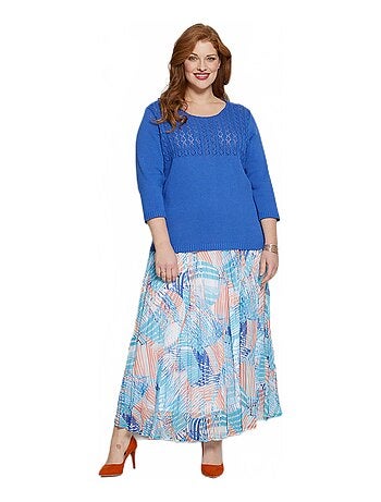 Pull manches 3/4 ajouré - Afibel