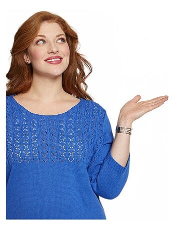 Pull manches 3/4 ajouré - Afibel