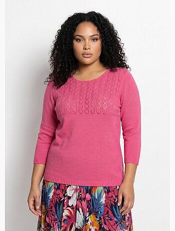 Pull manches 3/4 ajouré - Afibel