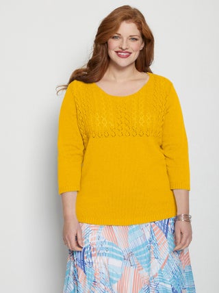 Pull manches 3/4 ajouré