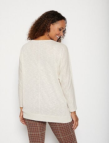 Pull manches 3/4 façon crochet