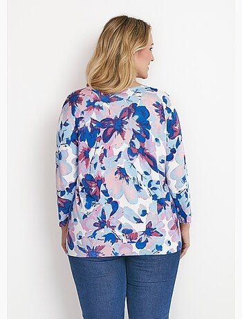 Pull manches 3/4 imprimé floral - Afibel