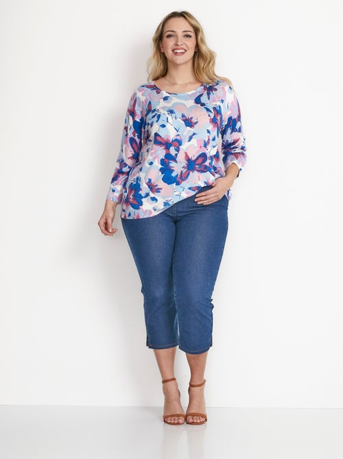 Pull manches 3/4 imprimé floral - Afibel - Kiabi