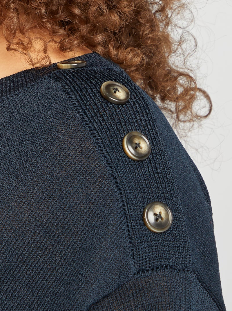 Pull manches 3/4 Marine - Kiabi