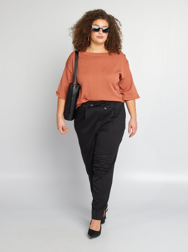 Pull manches 3/4 Rose - Kiabi