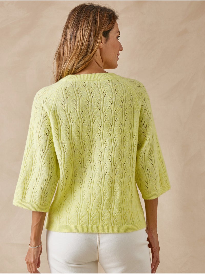 Pull manches au coude 5% laine - DAXON Jaune - Kiabi