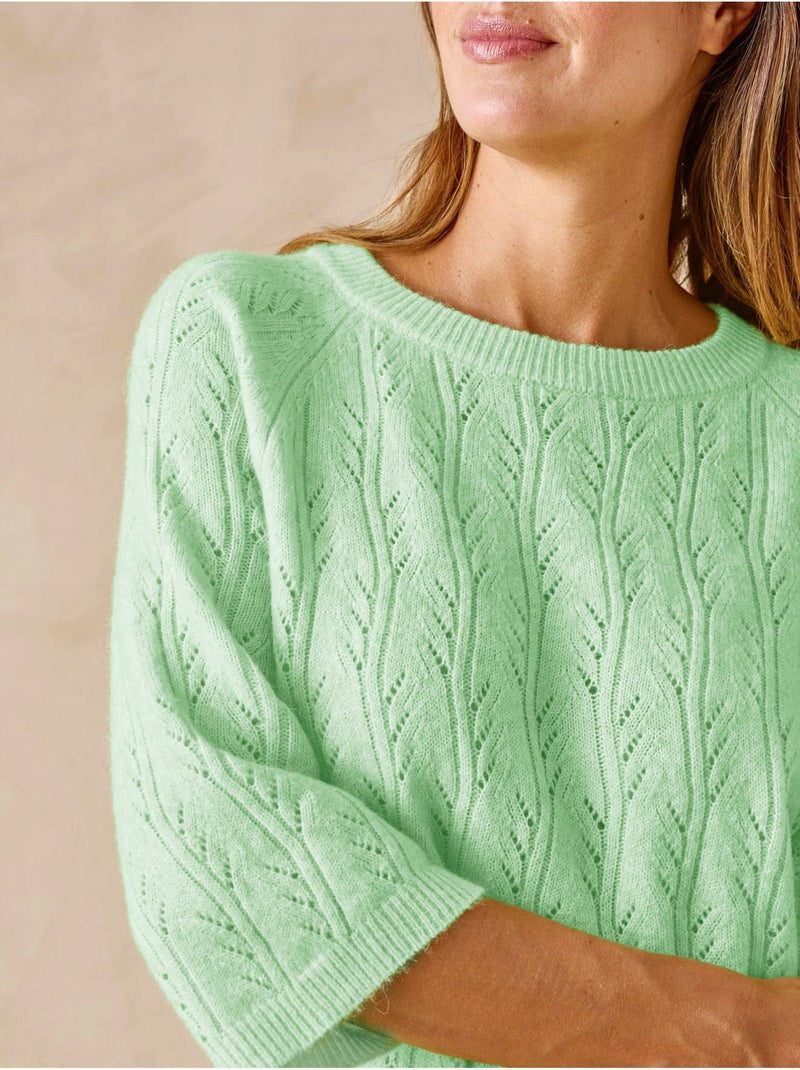 Pull manches au coude 5% laine - DAXON Vert - Kiabi