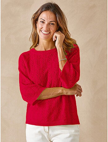Pull manches au coude 5% laine