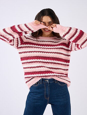 Pull manches ballon rayé - Damart