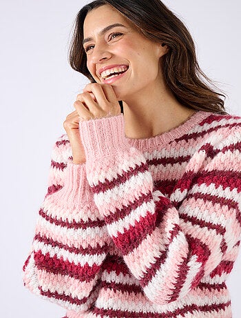 Pull manches ballon rayé - Damart