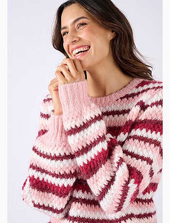 Pull manches ballon rayé - Damart