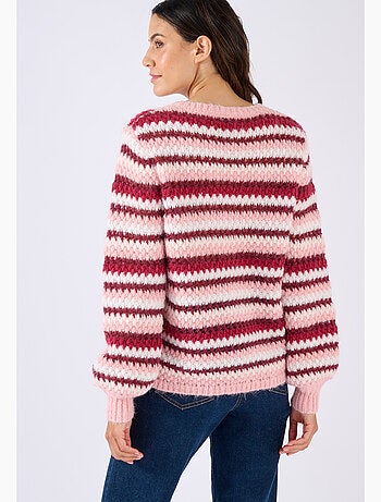 Pull manches ballon rayé - Damart