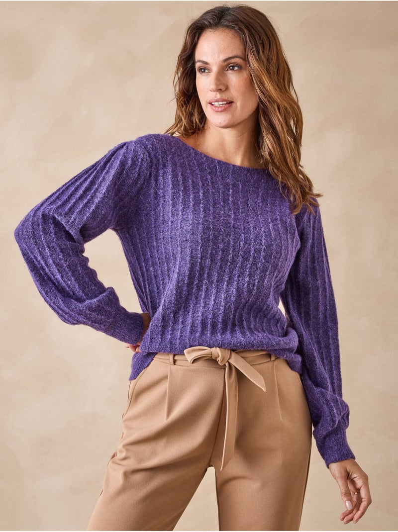 Pull manches bouffantes - DAXON Violet - Kiabi