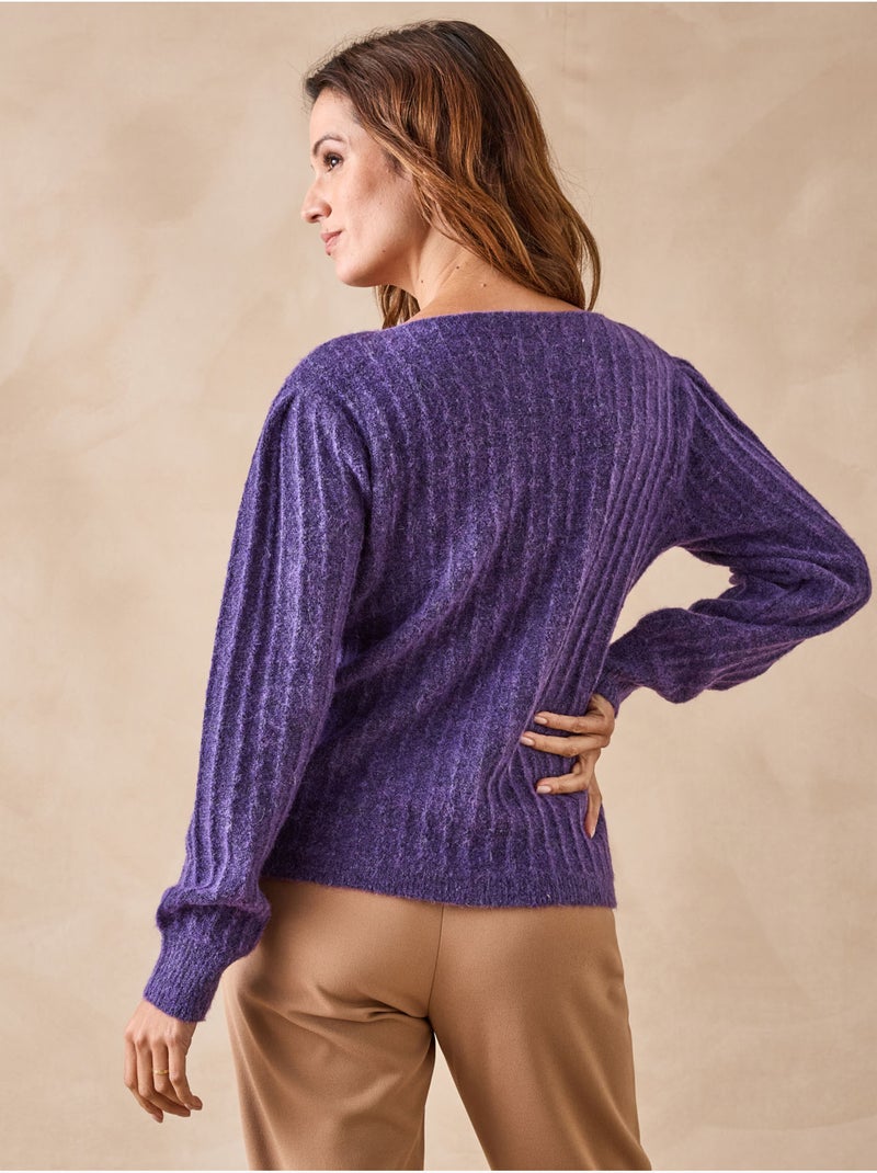 Pull manches bouffantes - DAXON Violet - Kiabi