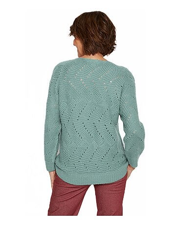 Pull manches chauve-souris maille fantaisie - Afibel