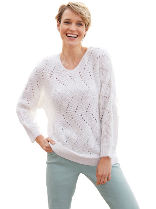 Pull manches chauve-souris maille fantaisie - Afibel - Kiabi