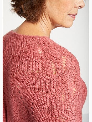 Pull manches chauve-souris maille fantaisie - Afibel