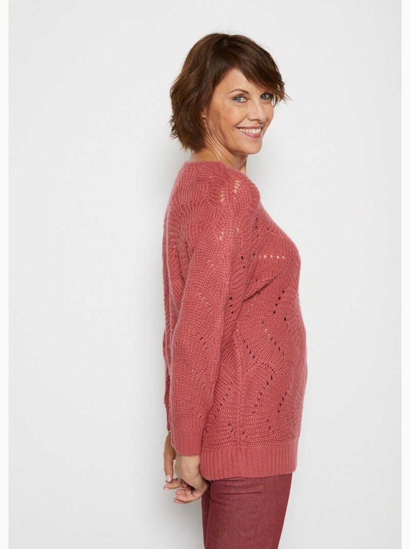 Pull manches chauve-souris maille fantaisie - Afibel Rose - Kiabi