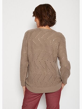 Pull manches chauve-souris maille fantaisie - Afibel