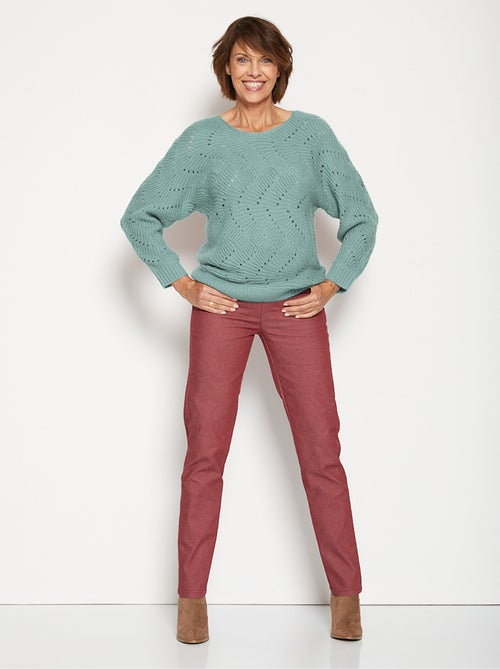 Pull manches chauve-souris maille fantaisie - Afibel - Kiabi
